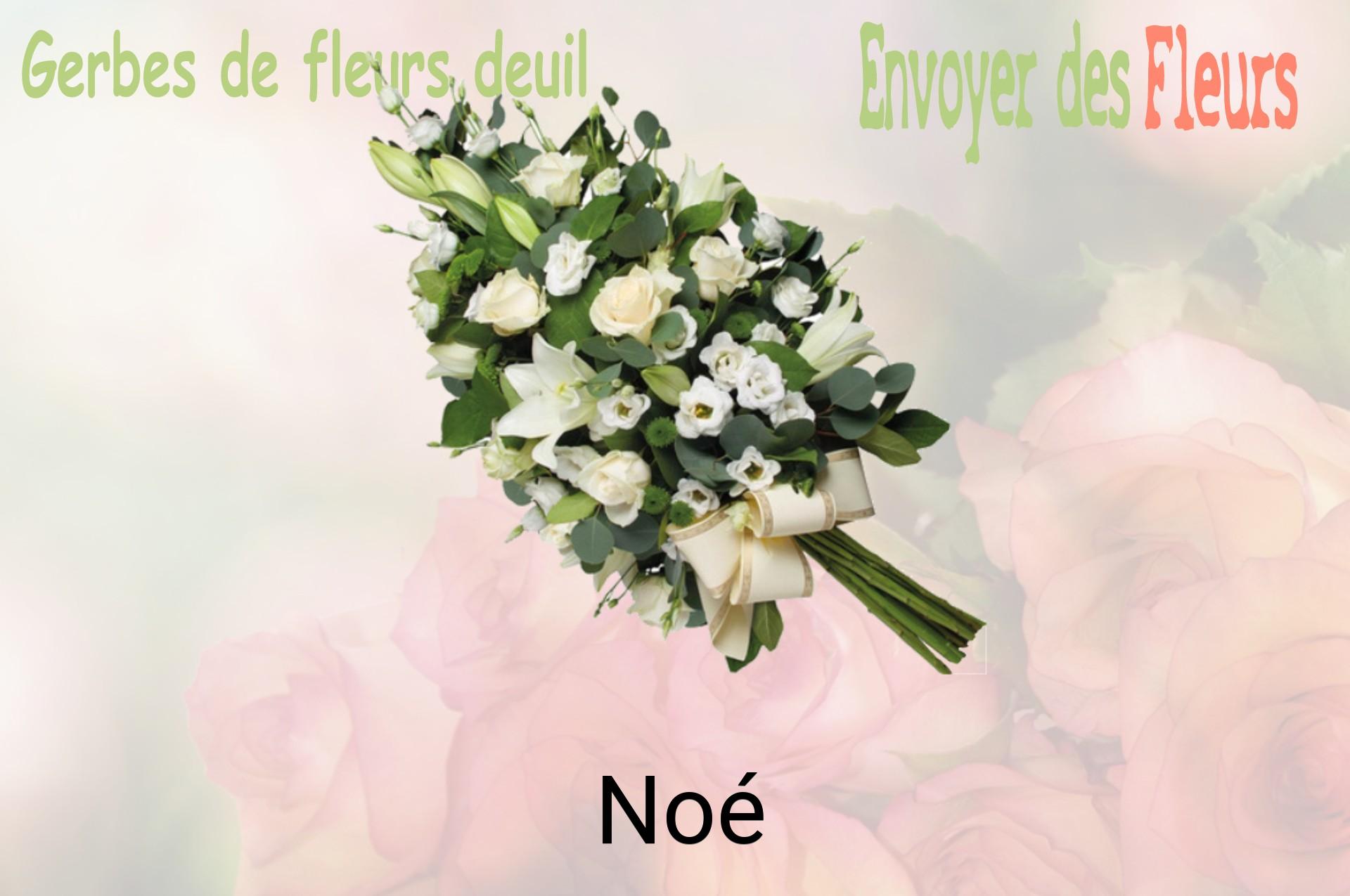 Gerbe de fleurs de deuil livrée à Noé